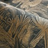 Casamance|Oasen Tapete mit Palmen schwarz-gold|Figurative