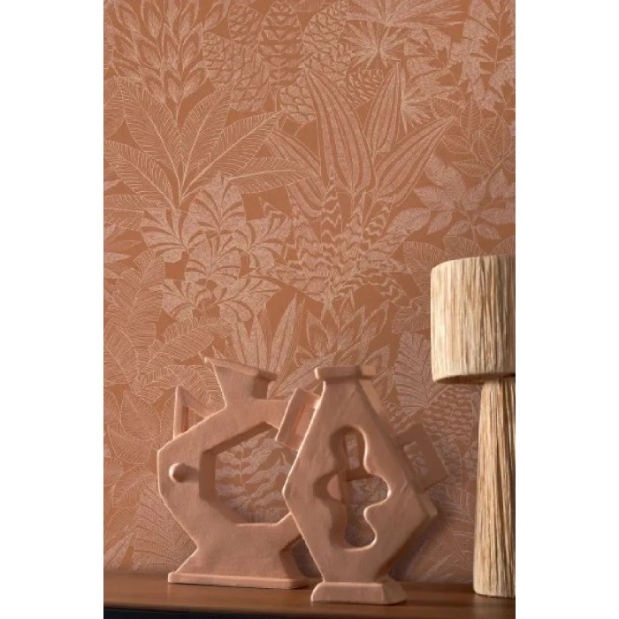 Casamance|Papel pintado plantas africanas naranja|Papel Pintado