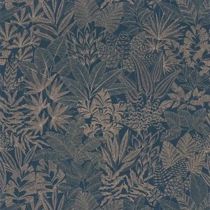 Grandeco|Papel pintado floral campanillas silvestres azul|Papel Pintado