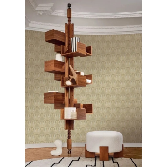 Casamance|Wallpaper Egyptian lotus flower green and gold|High-End