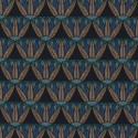 Casamance|Papier peint fleur de lotus égyptienne noir multicolore|Papier Peint