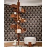Casamance|Papier peint fleur de lotus égyptienne noir et doré|Haut Gamme