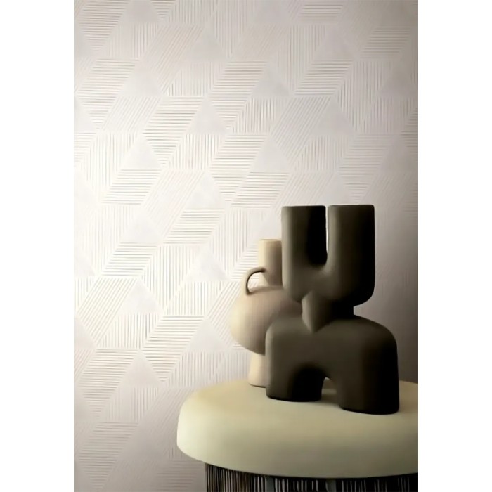 Casamance|Papier peint mosaïque géométrique blanc et doré|Minimaliste