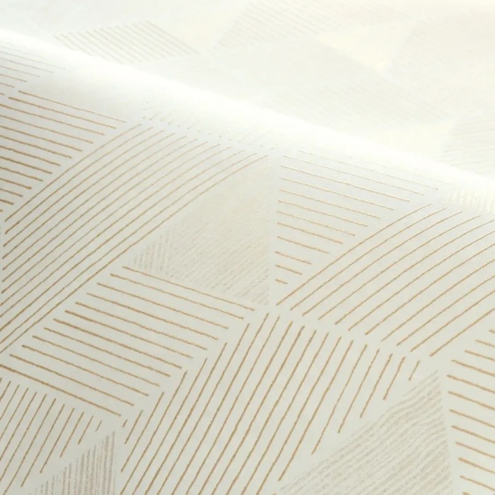 Papel pintado mosaico geométrico blanco y dorado - Casamance Bord du Nil 76172242