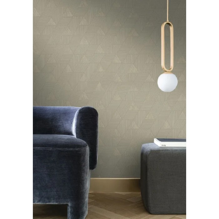 Casamance|Papel pintado mosaico geométrico verde ceniza|Minimalista