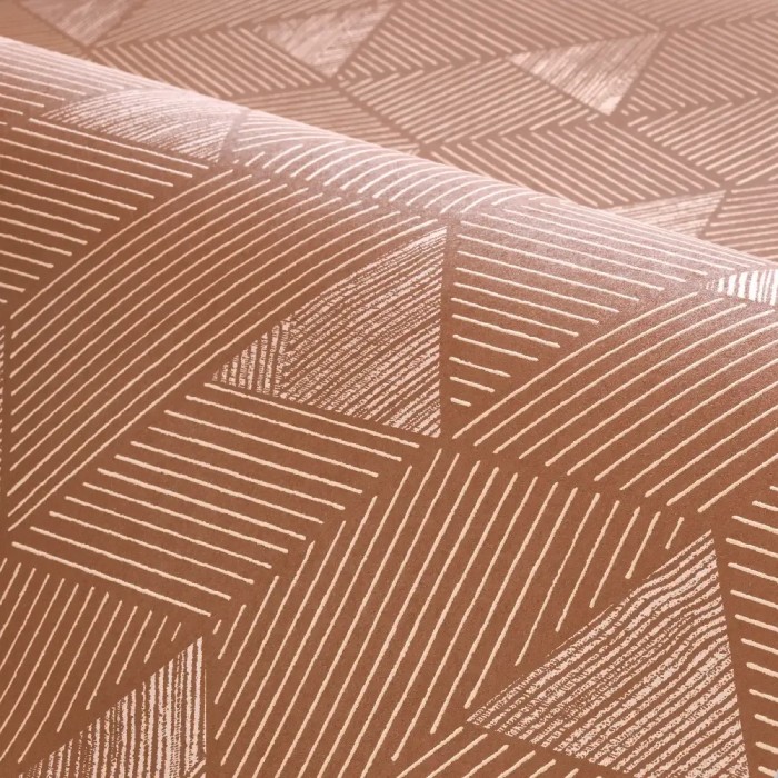 Casamance|Papier peint mosaïque géométrique cuivré|Haut Gamme