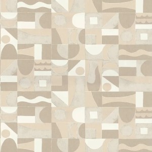 Casamance|Wallpaper geometric composition light brown|Abstract