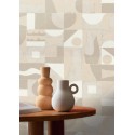 Casamance|Moderne geometrische Tapete beige|Hochwertige