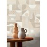 Casamance|Moderne geometrische Tapete beige|Hochwertige