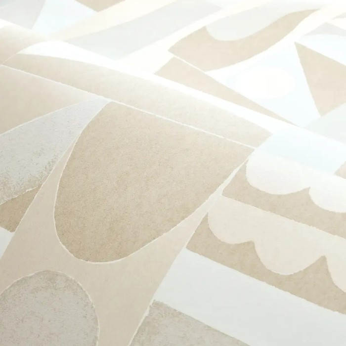 Casamance|Moderne geometrische Tapete beige|Hochwertige