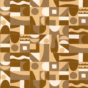 Casamance|Moderne geometrische Tapete braun-schwarz|Hochwertige
