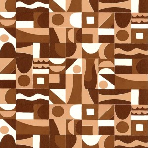 Casamance|Moderne geometrische Tapete braun-schwarz|Hochwertige