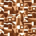 Casamance|Geometrische Tapete braun modern|Hochwertige