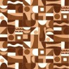 Casamance|Geometrische Tapete braun modern|Hochwertige