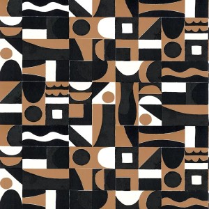 Casamance|Wallpaper geometric composition light brown|Abstract