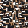 Casamance|Moderne geometrische Tapete braun-schwarz|Hochwertige
