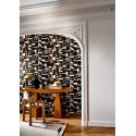 Casamance|Moderne geometrische Tapete braun-schwarz|Hochwertige