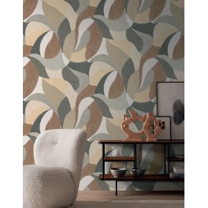 Casadeco|Papier peint style japonais avec nénuphars pétales beiges|Papier Peint 2