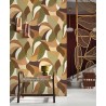 Casamance|Papier peint peinture abstraite brun et vert kaki|Moderne