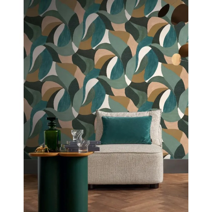 Casamance|Wallpaper abstract painting green tones|High-End