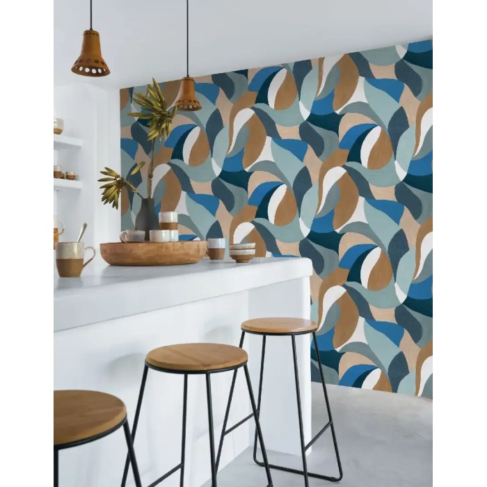 Casamance|Papel pintado pintura abstracta azul|Alta Gama