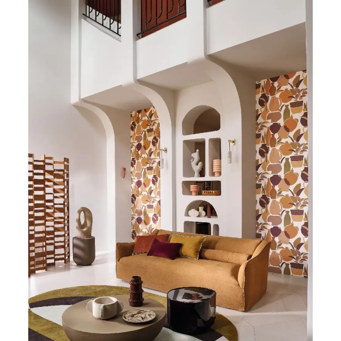 Casamance|Papel pintado estilo provenzal vasijas barro marrón|Rústico