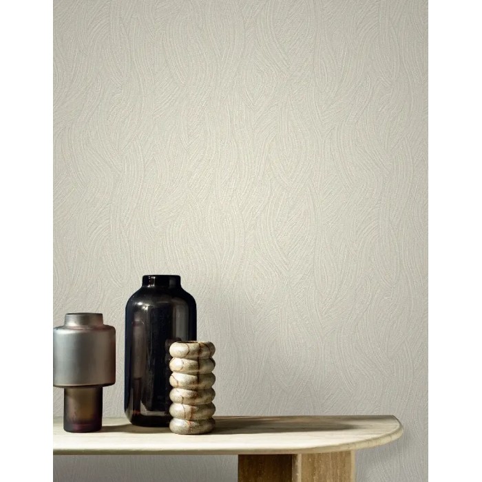 Papel pintado patrón ondulado marfil - Casamance Terra Rossa 76220916