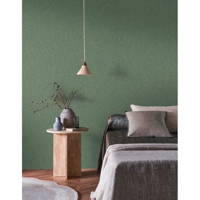 Papel pintado tejido ondulado verde - Casamance Terra Rossa 76221222