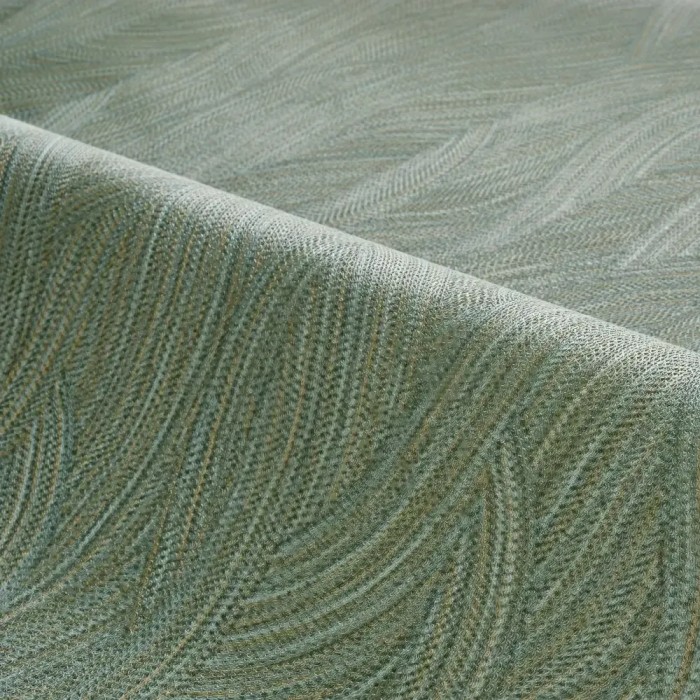 Casamance|Wallpaper woven wavy green|High-End