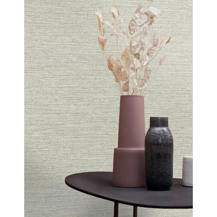 Casamance|Seidengewebe Tapete hellgrau|Textilimitation