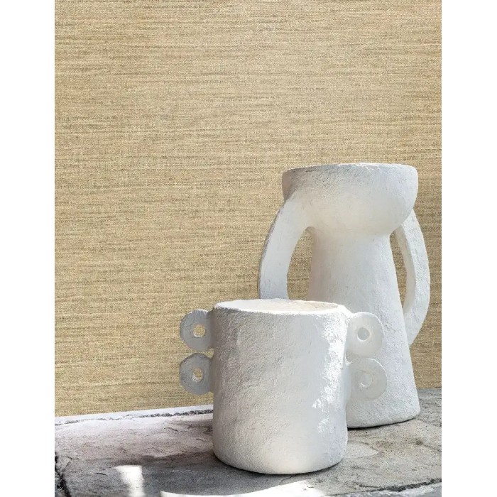 Casamance|Papel pintado seda artesanal beige tostado|Imitacion Tela