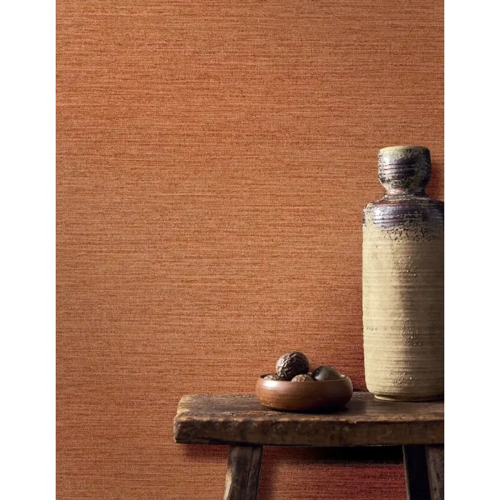 Casamance|Papier peint soie brute terre cuite|Haut Gamme