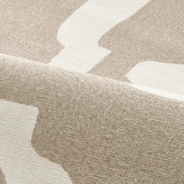 Casamance|Papier peint lin beige style ethnique|Ethnique