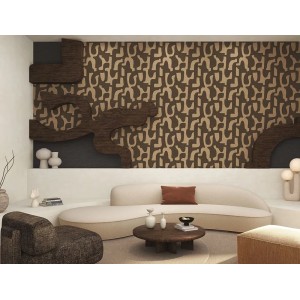Caselio|Papier peint uni effet lin marron pour salon|Imitation Tissu 2