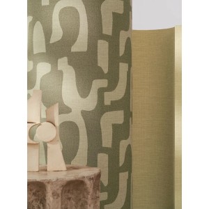 Casamance|Papier peint ethnique brun mosaïque textile|Haut Gamme 2