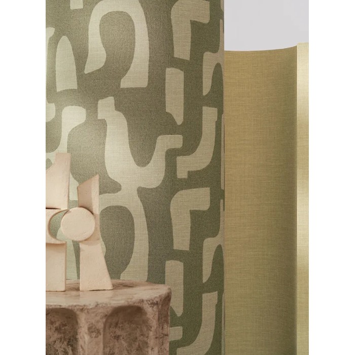 Casamance|Papier peint lin brun effet ethnique|Haut Gamme
