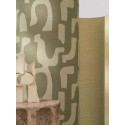 Casamance|Papier peint lin brun effet ethnique|Haut Gamme