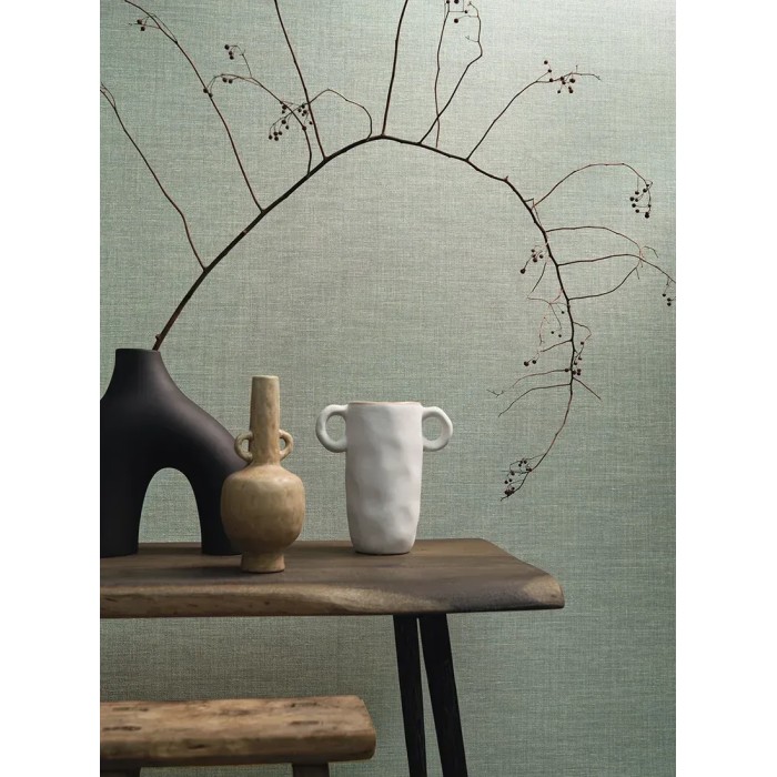 Papel pintado lino verde liso decorativo - Casamance Le Lin 3 75238854