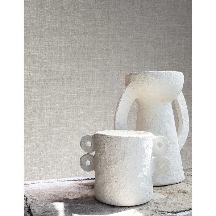 Casamance|Papier peint lin gris effet textile|Scandinave