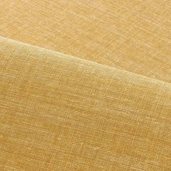Casamance|Papier peint lin jaune moutarde|Imitation Tissu