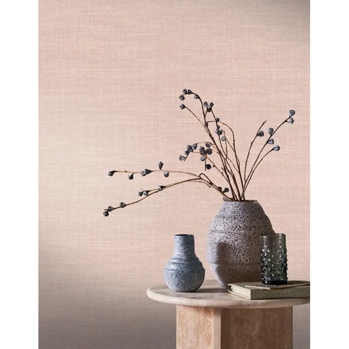 Casamance|Leinentapete rosé|Textilimitation