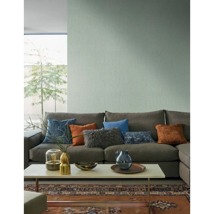 Casamance|Wallpaper linen chalk green|Fabric Imitation