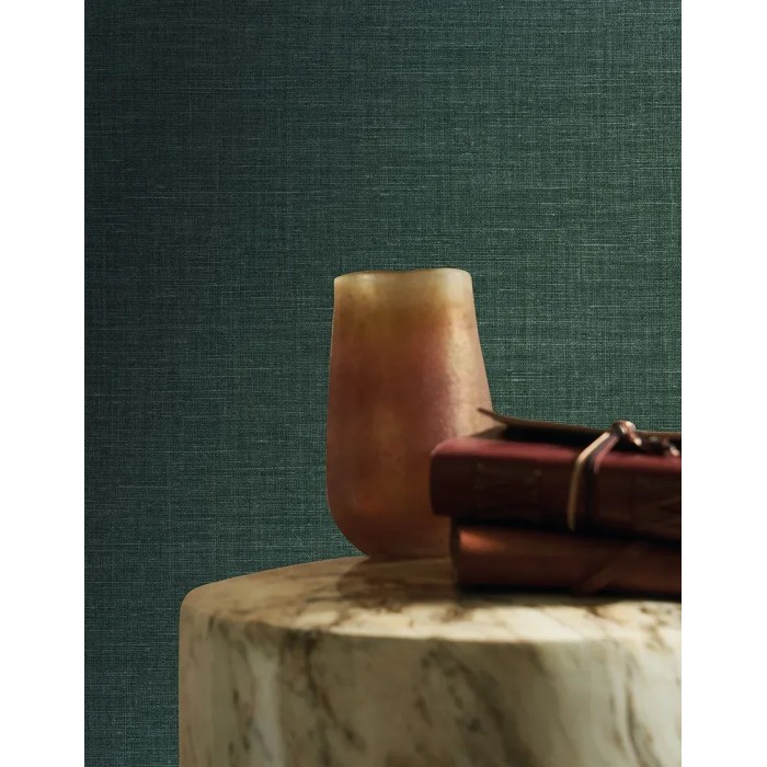 Casamance|Leinentapete smaragdgrün|Tapeten