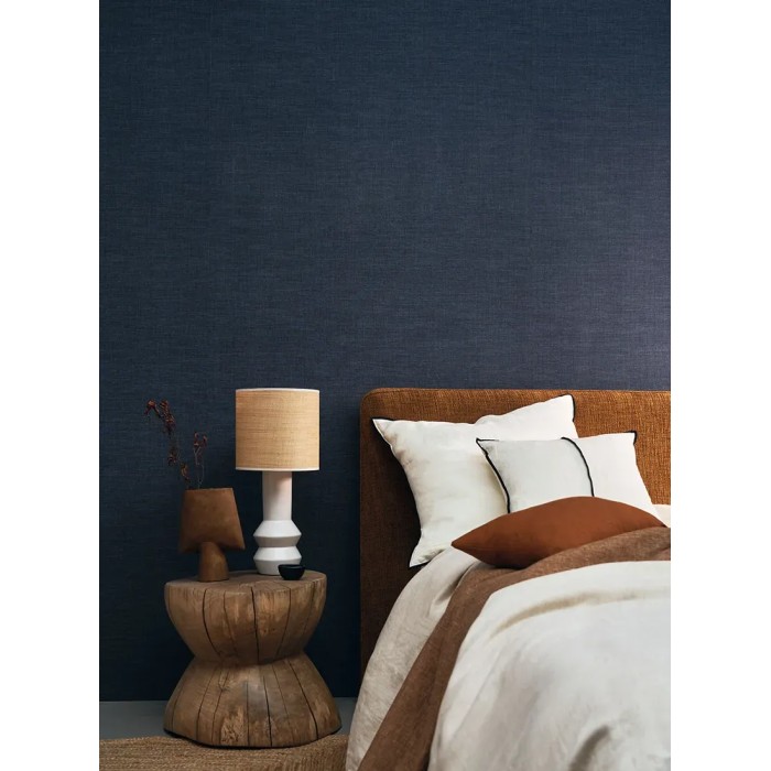Papel pintado lino azul marino - Casamance Le Lin 3 73817018