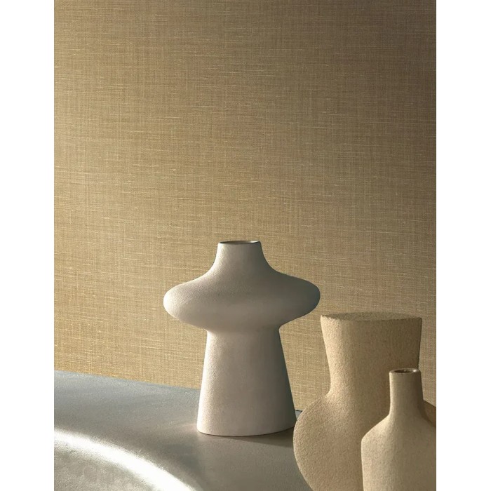 Casamance|Wallpaper linen straw yellow|Fabric Imitation