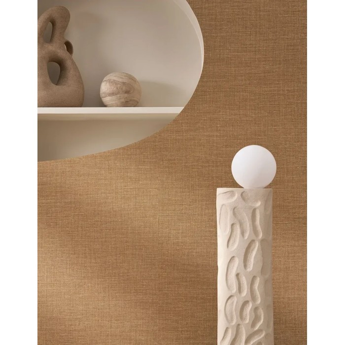 Casamance|Wallpaper linen dusky brown|Fabric Imitation