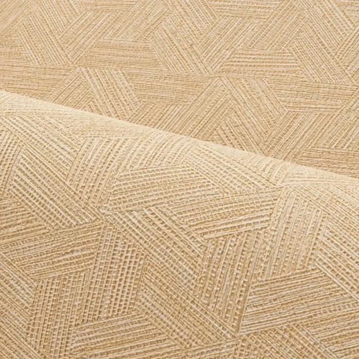 Papel pintado marquetería moderna beige paja - Casamance Nature Precieuse 76480304