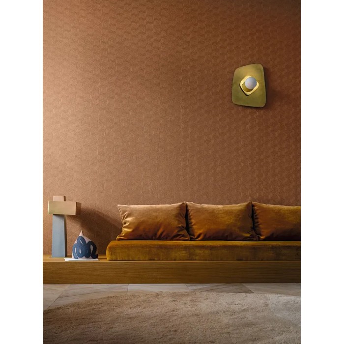 Casamance|Wallpaper modern marquetry terracotta|High-End