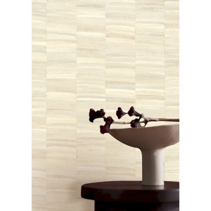 Casamance|Papel pintado fibra natural rayada blanco|Papel Pintado