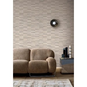 Casamance|Papier peint fibre naturelle rayée beige|Haut Gamme 2